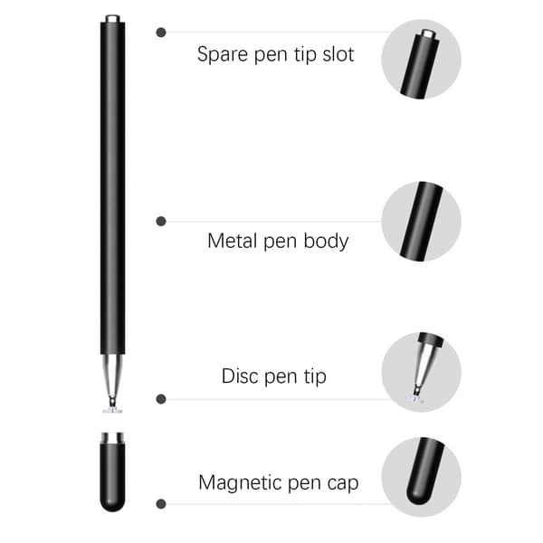 Universal Stylus Pen til iPad & Android Black Black