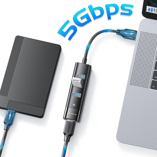4-Port USB 3.0 Hub - Høj hastigheds dataoverførsel og udvidelse 0.3m 0.3m