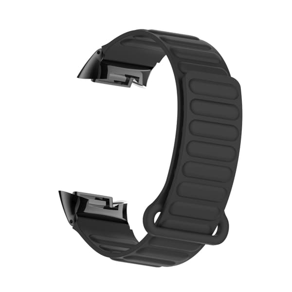 Stilfuldt magnetisk silikonearmbånd til Fitbit Charge 6 Black Black