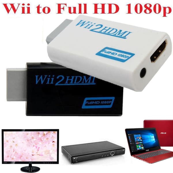 Nintendo Wii til HDMI-adapter - fuld HD 1080p White White