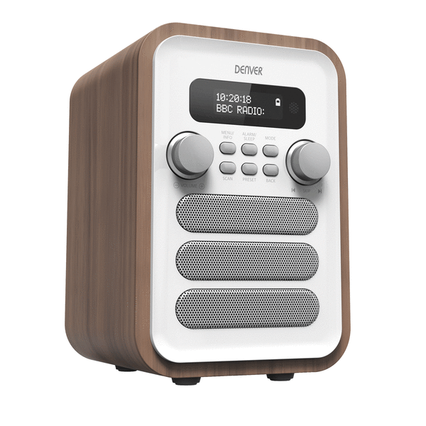 Radio DAB+/FM Bluetooth Trä/grå DAB-48W Vit