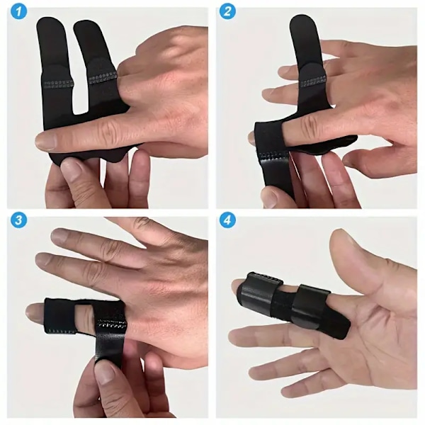 INF Fingerstøtte / fingerskinne med velcro Sort