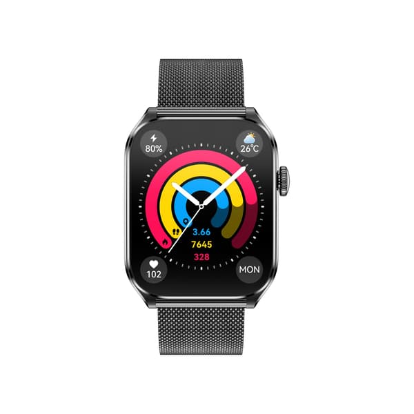 Multifunktionell Smartwatch med AMOLED-skärm, Bluetooth-samtal och Hälsoövervakning Black Black