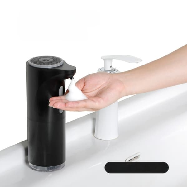 Smart Sensor Skumsæbedispenser - Berøringsfri Automatisk Håndsprit med Temperatur- og Strømdisplay Black Black