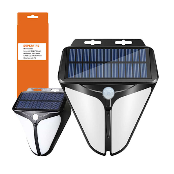 Solcellelampe Superfire FF11-F, 6W, 280lm, 1500mAh