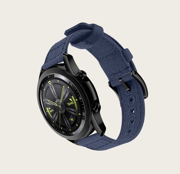 Vävd Canvas Quick Release Klockarmband för Huawei GT4 Blue 22 mm Blue 22 mm