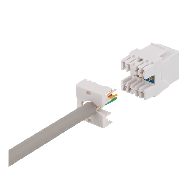 Cat6 Keystone jack, LSA/110 termination, plastic, 180, white