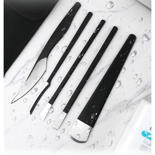 Pedicure knivsæt, 5-pak Sort