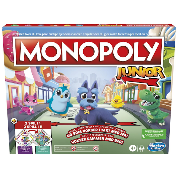 Lautapeli Monopoly Junior 2 Games In 1 (NO/DK)