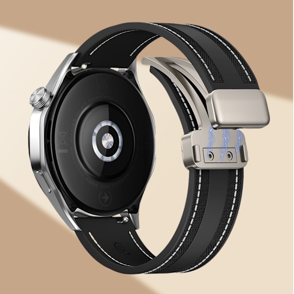 22 mm universal silikone urrem til Samsung, Huawei, Xiaomi Sort