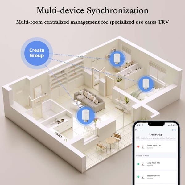 Tuya ZigBee Smart Termostatisk Radiatorventil - APP-styring, Programmerbar Varme