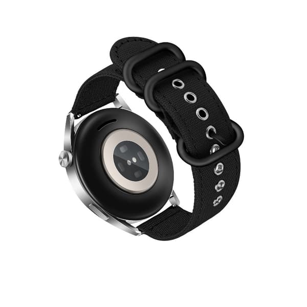 Premium 24mm Canvas Strap for Suunto 9 Black Black
