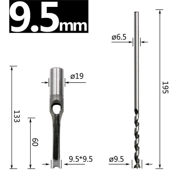 Træbor - Firkantet bor til præcise huller 9 mm 9 mm