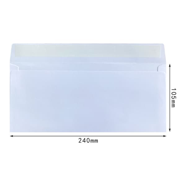 Självhäftande kuvert 24x10,5 cm, 50-pack - Vita