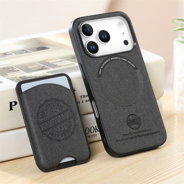 Sort PU Læder Magnetisk Wallet Case Kompatibel med iPhone 17 Pro