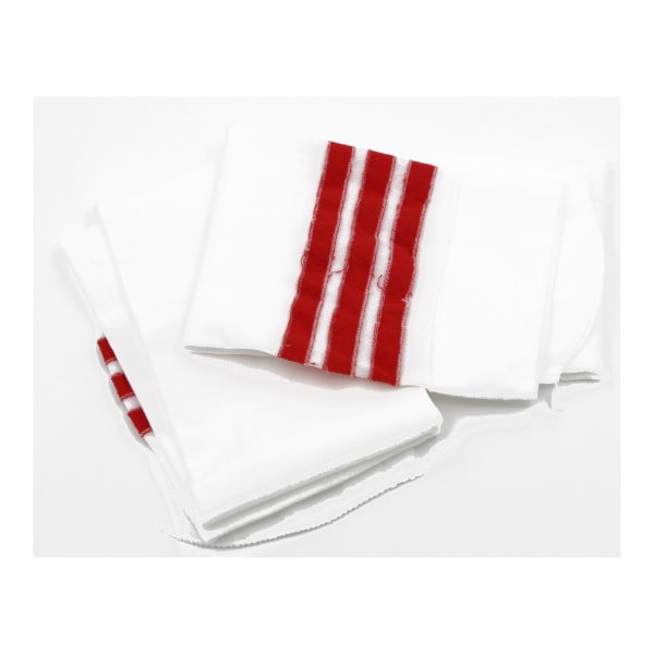 Overknee-strumpor vita med röda ränder L