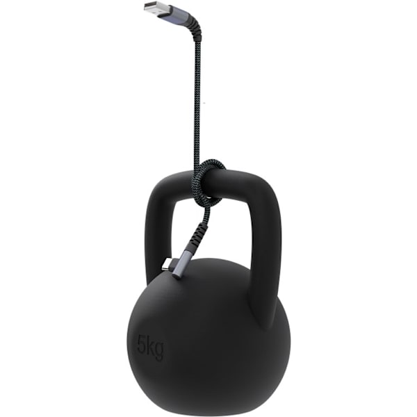 USB-C™ til USB-A tekstilkabel med metalstik (space grå/sølv), 90°, m