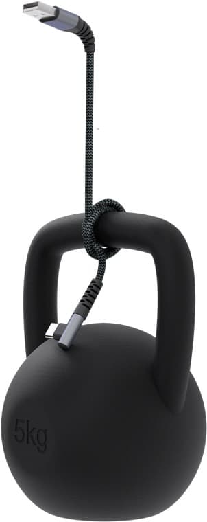 USB-C™-USB-A tekstiilikaapeli metalliliittimillä (avaruudenharmaa/hopea), 90°, m