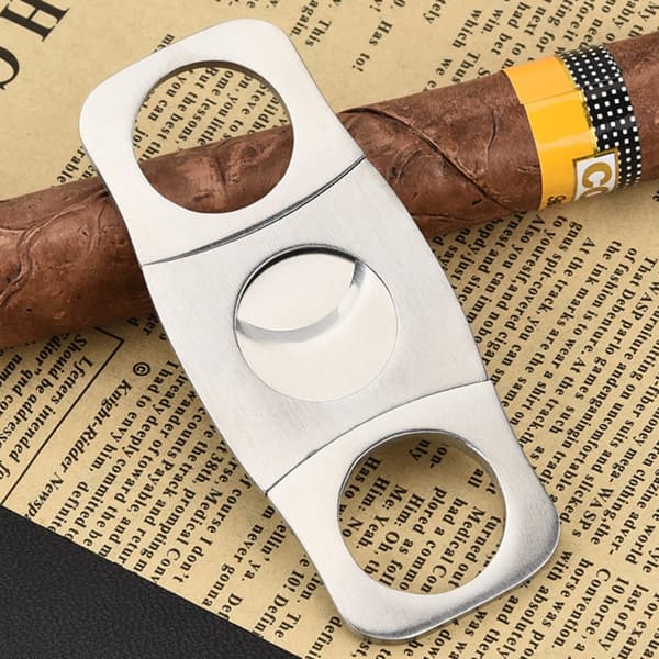 Dobbelbladet Cigar Klipper i Rustfrit Stål - Glat Klipning & Ergonomisk Greb