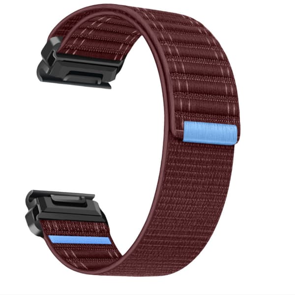22mm Nylon urrem til Garmin Fenix 8/567X/pro/Epix 935/965 DarkRed DarkRed