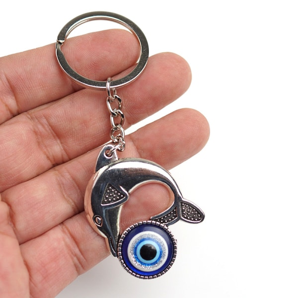 Devil's Eye Dolphin Keychain Flerfärgad