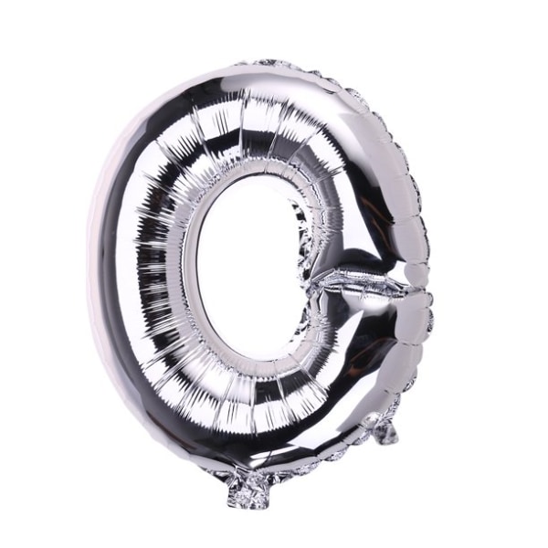 Bokstavsballong 53 cm, bokstav O - silver