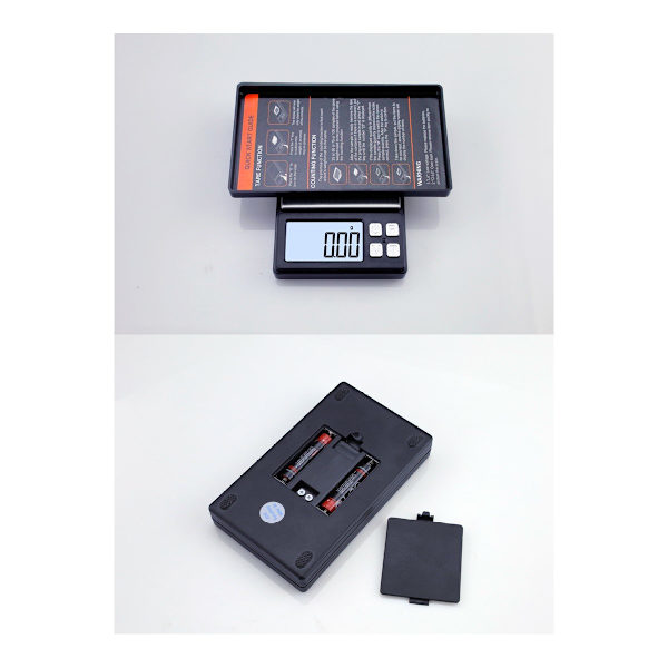 Kannettava digitaalinen vaaka, kultasepän vaaka, tarkkuusvaaka, kultavaaka 500g/0.1g Musta