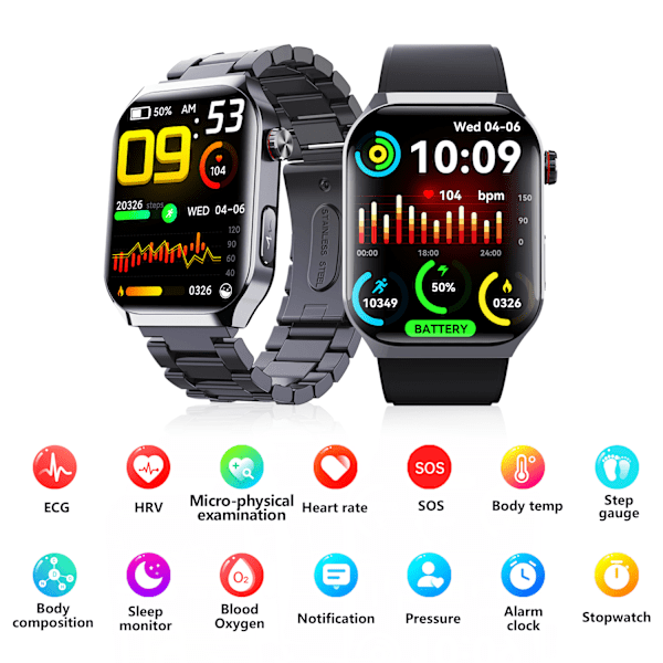 F700 Smartwatch: Avanceret sundhedsovervågning og fitness Sort