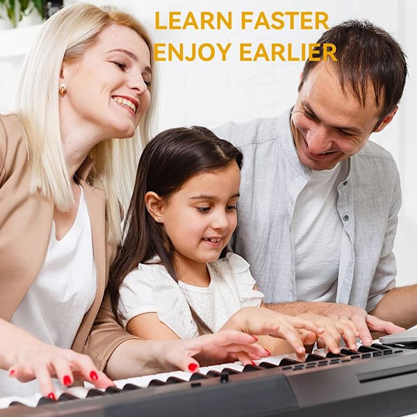 INF Aftagelige klaver- og keyboardetiketter 88 tangenter Hvid