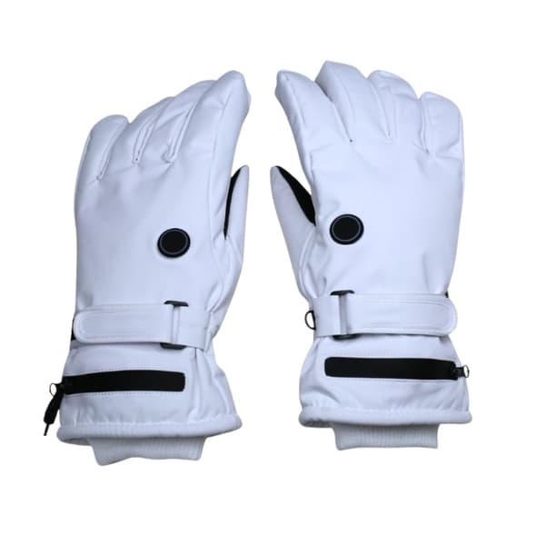 Genopladelige opvarmede touchscreen-handsker til vinter udendørs sport (8-16 timer) White White