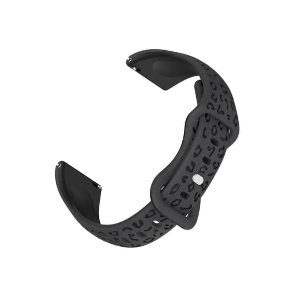 Grått och svart silikonarmband för klocka - 16 mm