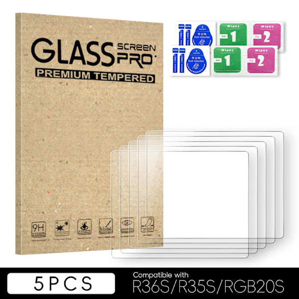5-pack skärmskydd i härdat glas för R36S/R35S/RGB20S
