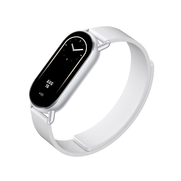 Läderarmband för Xiaomi Band 8/9 - Magnetisk Vit
