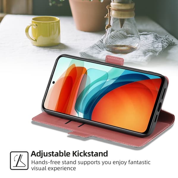 Telefoncover med stativ til Redmi Note 14 5G - Pink