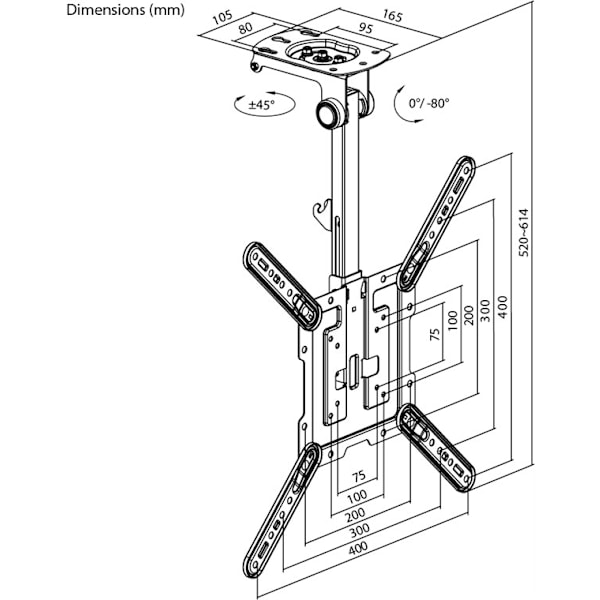 TV-loftbeslag Basic (M), sort