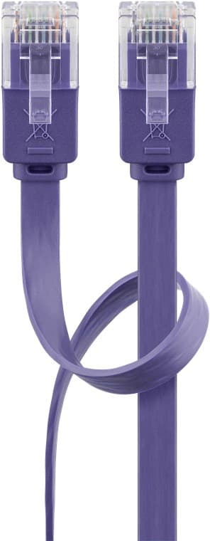 CAT 6 litteä patch-kaapeli, U/UTP, violetti