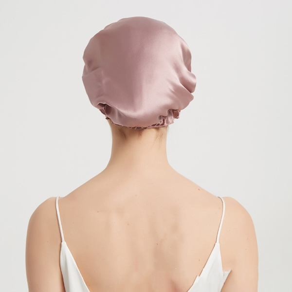 Sovmössa nattmössa i 100 % mullbärssilke Rosa XL