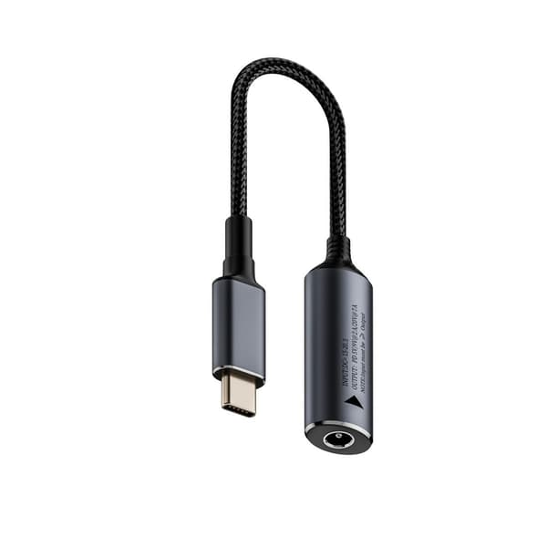 5.5x2.1mm hun til USB-C han 140W kort kabeladapter - Strømforsyning til bærbare computere og mere