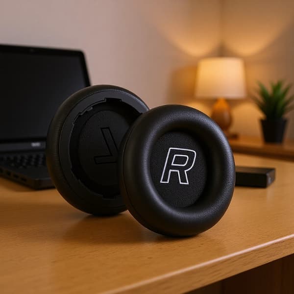 2 stk. udskiftningsørekopper kompatible med Kingston HyperX Cloud Mix 2 - Proteinlæder & Memory Foam