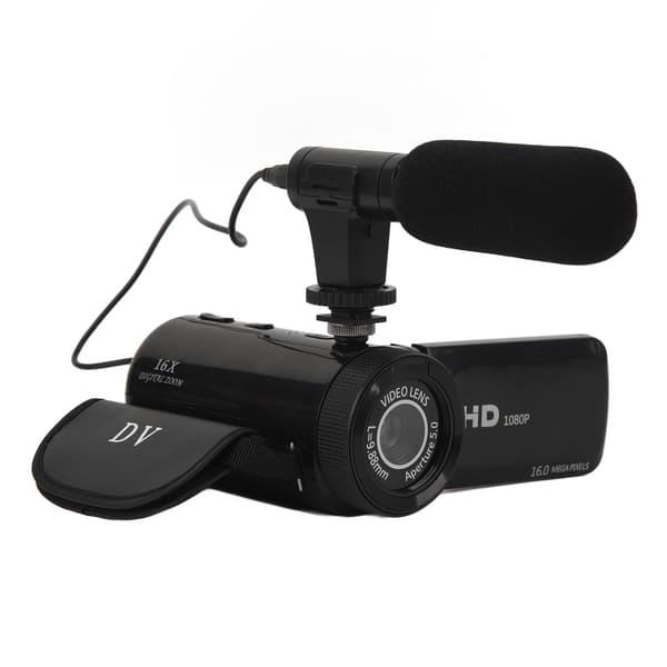 HD digitalkamera med vidvinkelobjektiv Black Black