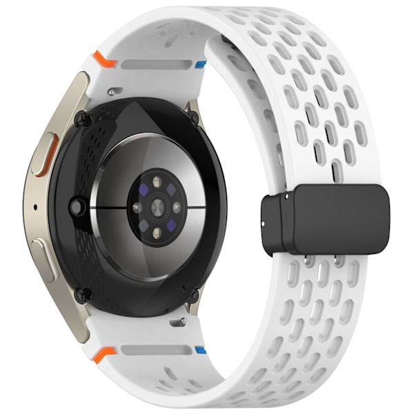 Tyylikäs ja käytännöllinen kellonhihna Samsung Galaxy Watch 7/6/5/4 -kellolle Valkoinen