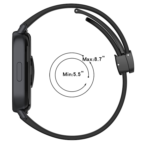 Klockarmband i Silikon - 18 mm Svart