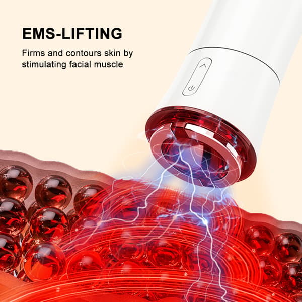 Ansigtsmassager med EMS-mikrostrøm, varme og LED-lys til ansigtspleje og massage derhjemme White White