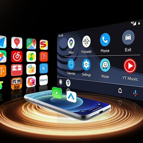 2-i-1 Trådløs CarPlay & Android Auto Adapter: Problemfri Konvertering for Forbedret Køreoplevelse