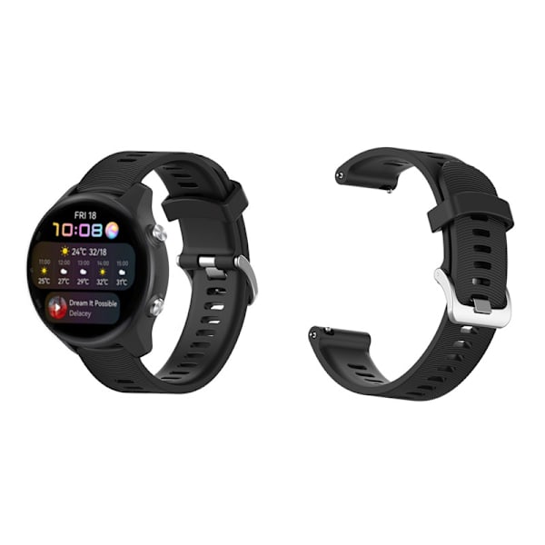 INF Klockarmband för Garmin Forerunner 245 Silikon Svart 20 mm