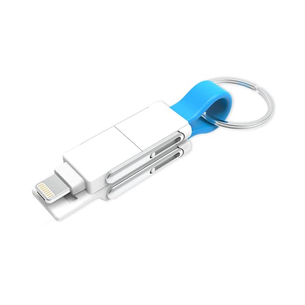 6-in-1 Monitoiminen Avaimenperä Datakaapeli - Blue Blue