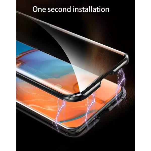 Dobbeltsidet mobilcover med hærdet glas - Huawei P40 - Sort