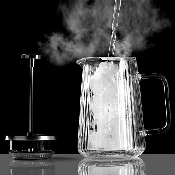 650ML Pystysuora Raidallinen Kaksikerroksinen Pressopannu