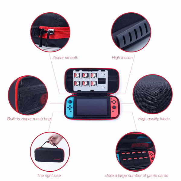Nintendo Switch -yhteensopiva suojakotelo lisävarusteineen