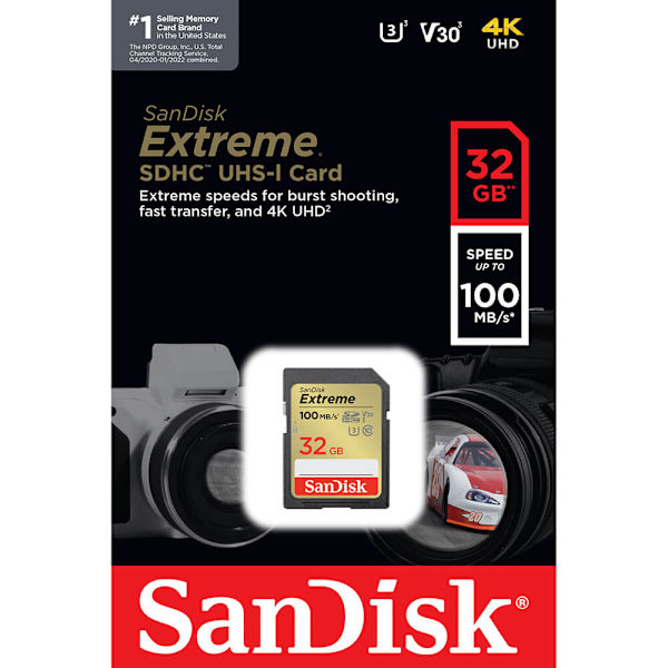 SDHC Extreme 32GB 100MB/s UHS-I C10 V30 U3